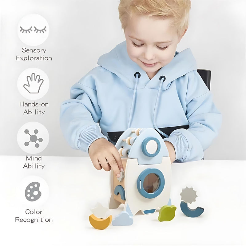 5 in 1 Rocket Shape Sorting Cube Toys for Toddlers