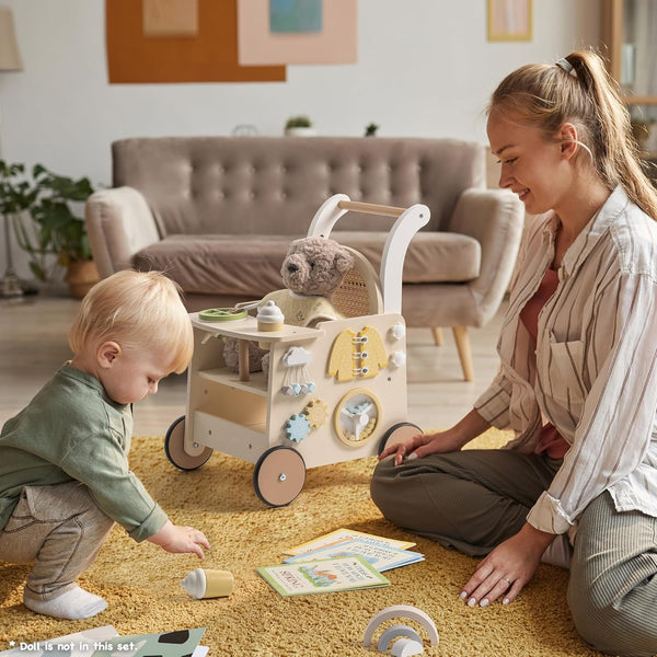 Robotime Baby Walker Pushchair Wooden Pram