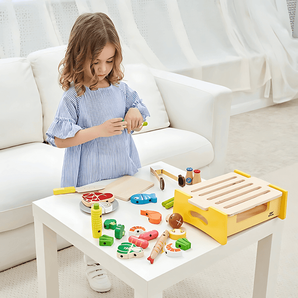 Children's Wooden BBQ Toy Set: Develop Imagination & Coordination