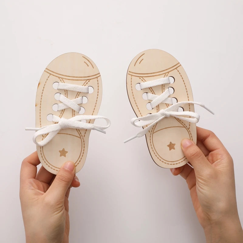 Wooden Lacing Shoes