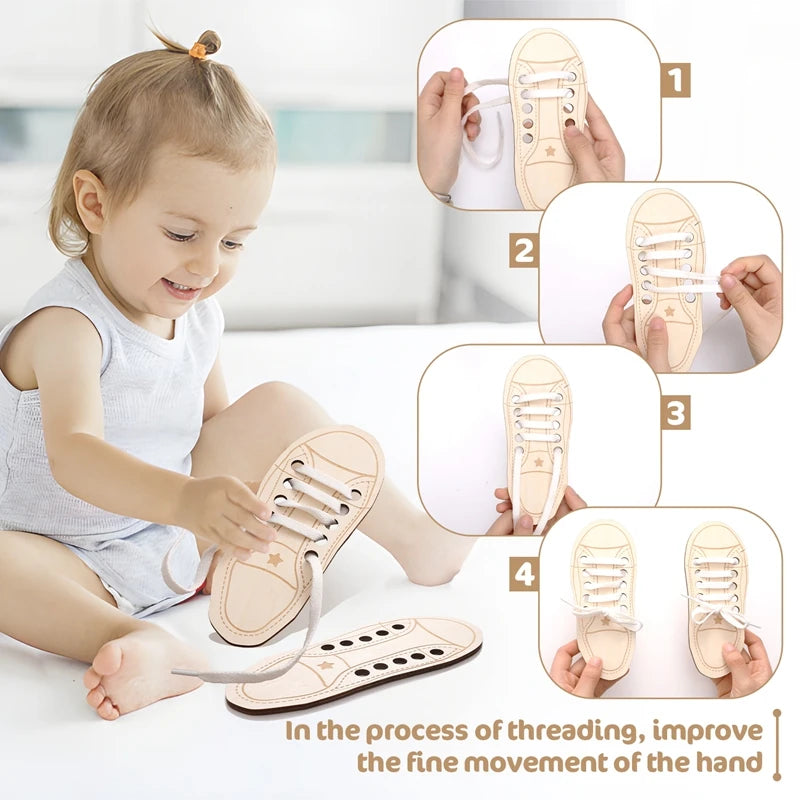 Wooden Lacing Shoes