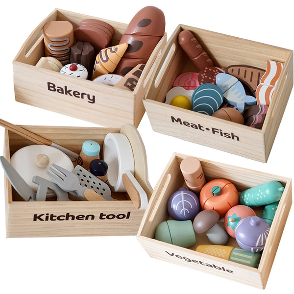 Wooden Food Cutting Set